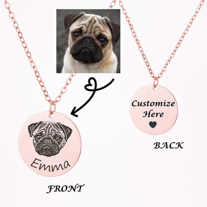 Luxe Double-Sided Custom Dog Portrait Necklace