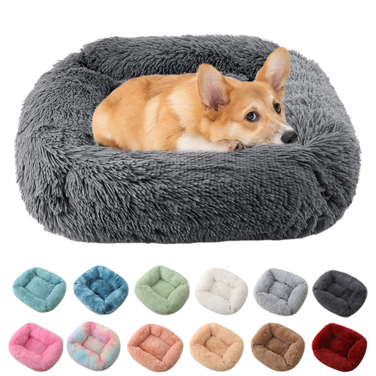 Luxury Extra Plush Faux Fur Orthopedic Rectangle Dog Bed