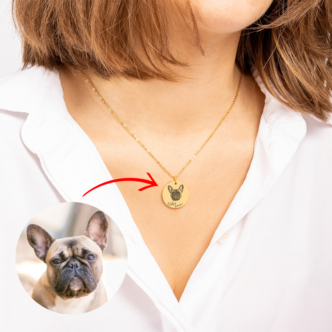 Luxe Double-Sided Custom Dog Portrait Necklace