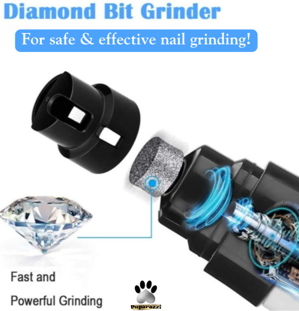 Diamond Claws: USB-Powered Grinder & LED Dog Nail Care Trimmer