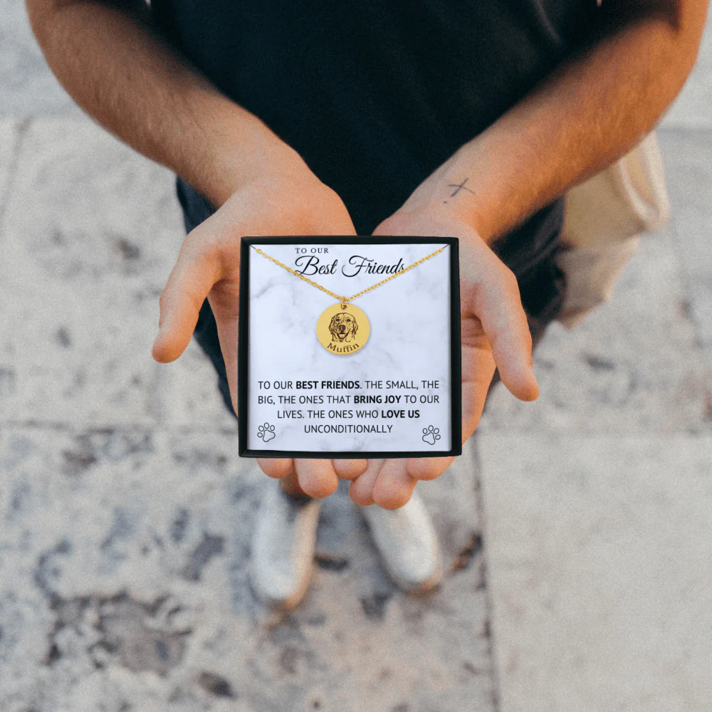 Luxe Double-Sided Custom Dog Portrait Necklace