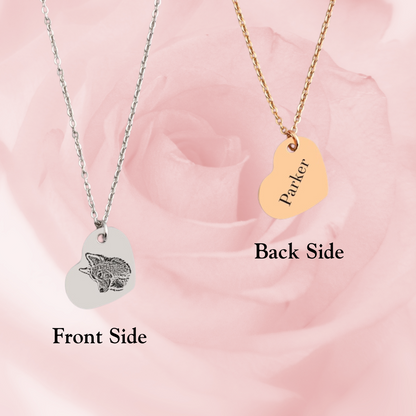 Classic Pet Portrait Love Heart Personalized Necklace