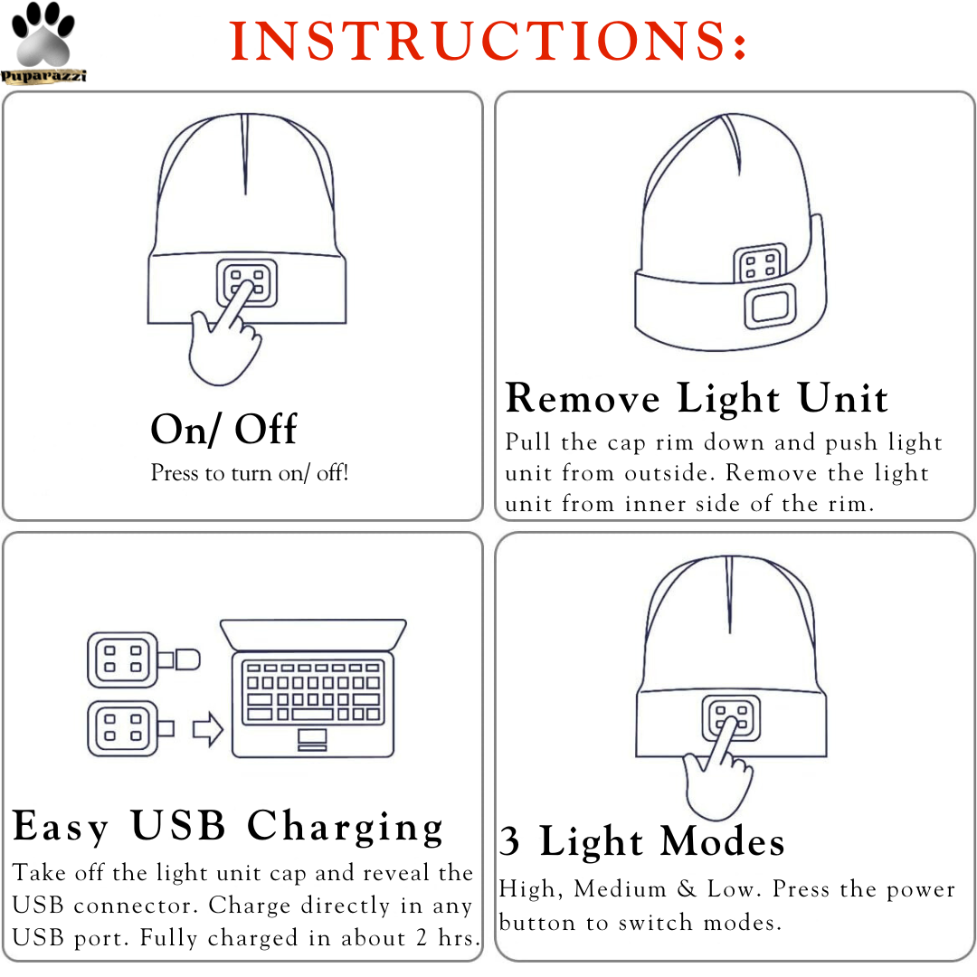 Hands Free LED Glow Beloved Beanie Flex Hat