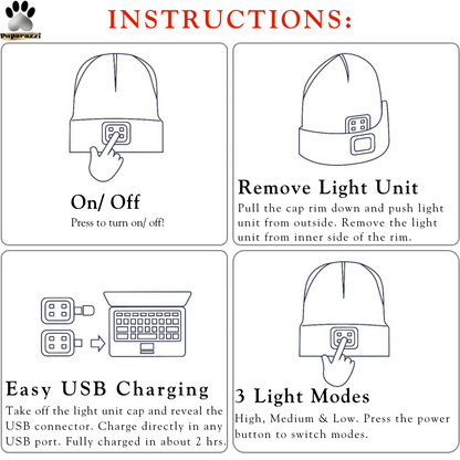 Hands Free LED Glow Beloved Beanie Flex Hat