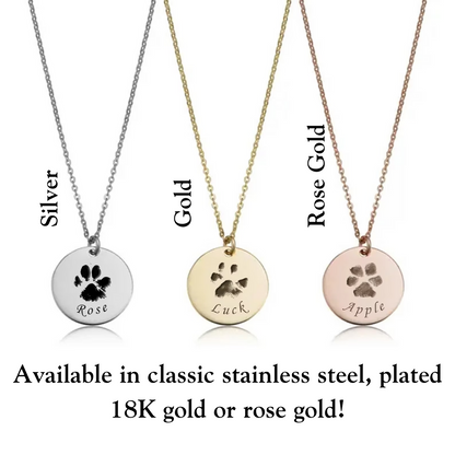 Double-Sided Custom Pawprint Luxe Necklace