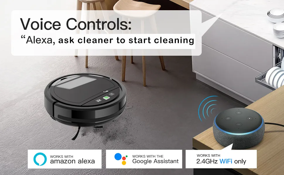Smart AI 3-In-1 Wi-Fi Robotic Pet Vacuum Cleaner