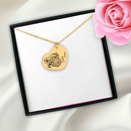 Classic Pet Portrait Love Heart Personalized Necklace